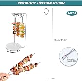 TakFree 30cm Stainless Steel Kebab Skewers 20pc Reusable 12in Grill Sticks view 2