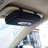 Cartisen Car Tissue Holder, Sun Visor Napkin Holder, Car Visor Tissue Holder, PU Leather Backseat Tissue Case Holder for Auto,Vehicle (Black)