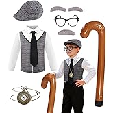 Btonai 100 days of school costume boys old man costume for kids 100th day of school shirt kids Old Man Outfit