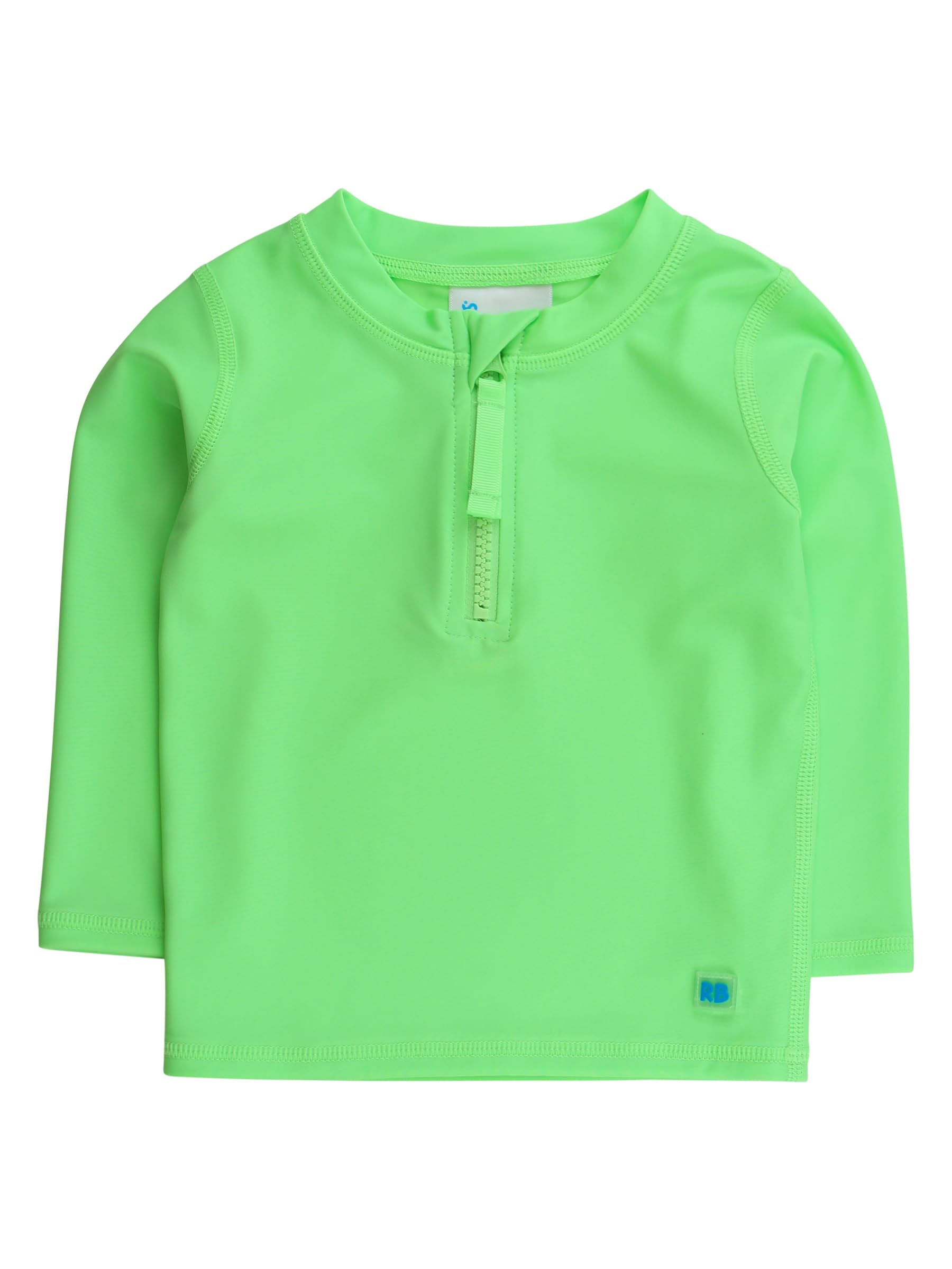 RUGGEDBUTTS® Baby/Toddler Boys Long Sleeve Rash Guard Swim Shirt w/UPF 50+ - Neon Honeydew, 3T Image