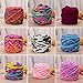 Amrka 100g/1ball Soft Cotton Hand Knitting Yarn Super Chunky Bulky Woven Worested Yarn for Crochet (Colorful 03#)