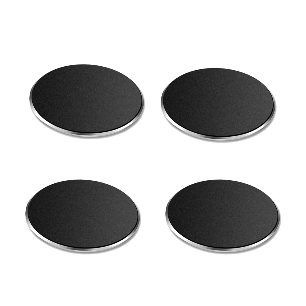 YIANERM 4 Pack Scrub Circular Car Mount Metal Plate For All Magnetic Car Mount Cellphone Holder (Black)