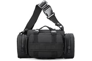 Deployment Bag Waist Tactical Pack Small Sling Pack Hand Carry Handlebar Bag (Black)