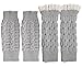 Justay 2 Pairs Womens Winter Warm Knit Fingerless Gloves Crochet Thumbhole Short Arm Warmers Mittens