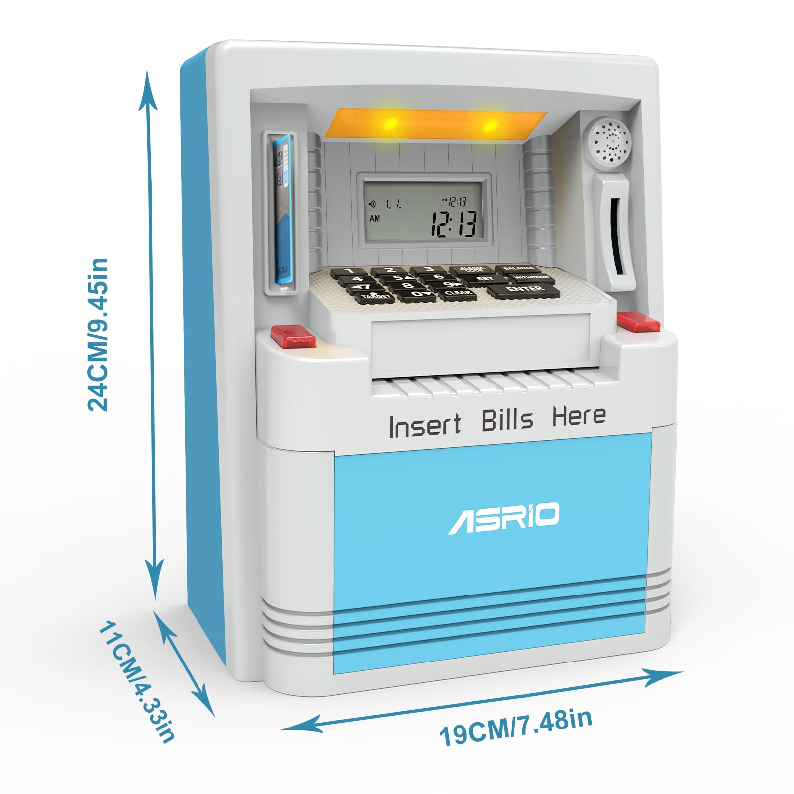 Electronic Piggy Bank for Kids, Cash Coin Can ATM Bank, Kids Banks for Real Money, Electronic ATM Machine Password Cash Coin, Toys for Ages 6-13 Piggy Bank, Electronic Savings Safe