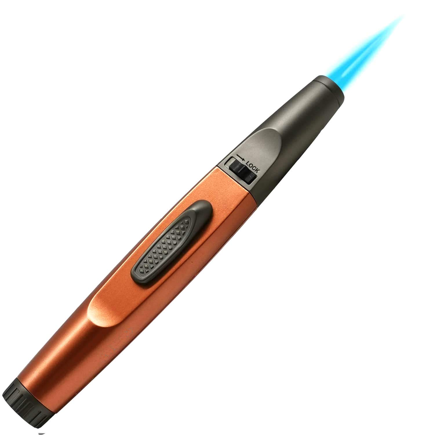katzoneMultipurpose Pencil Style-Single Torch Lighter with Lock Switch (Orange)