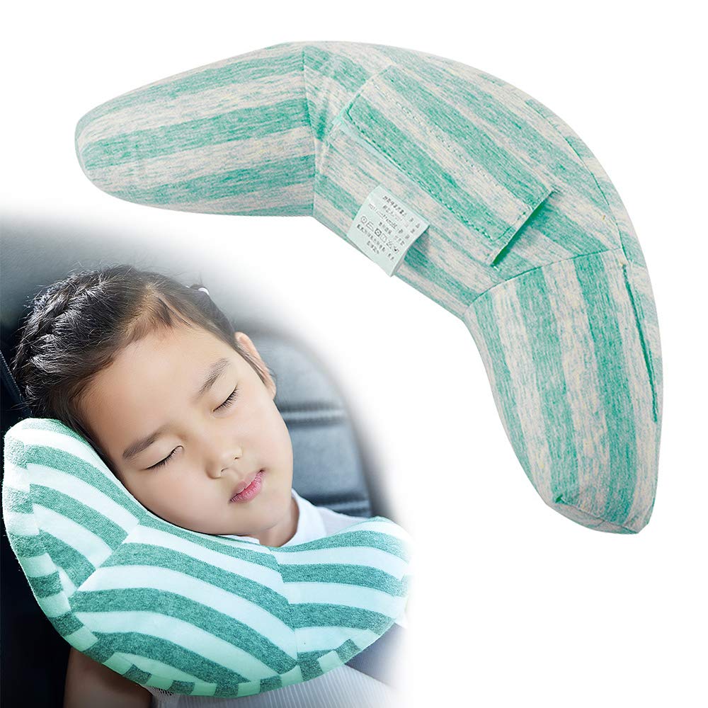 Car Seat Belt Pillow - Kids Travel Pillow Safety Car Child Seat Head Support Kids Car Seat Travel Pillow Neck Support Cushion Pad Cars Safety Belt Sleeping Pillow Safety Strap Covers (Blue)