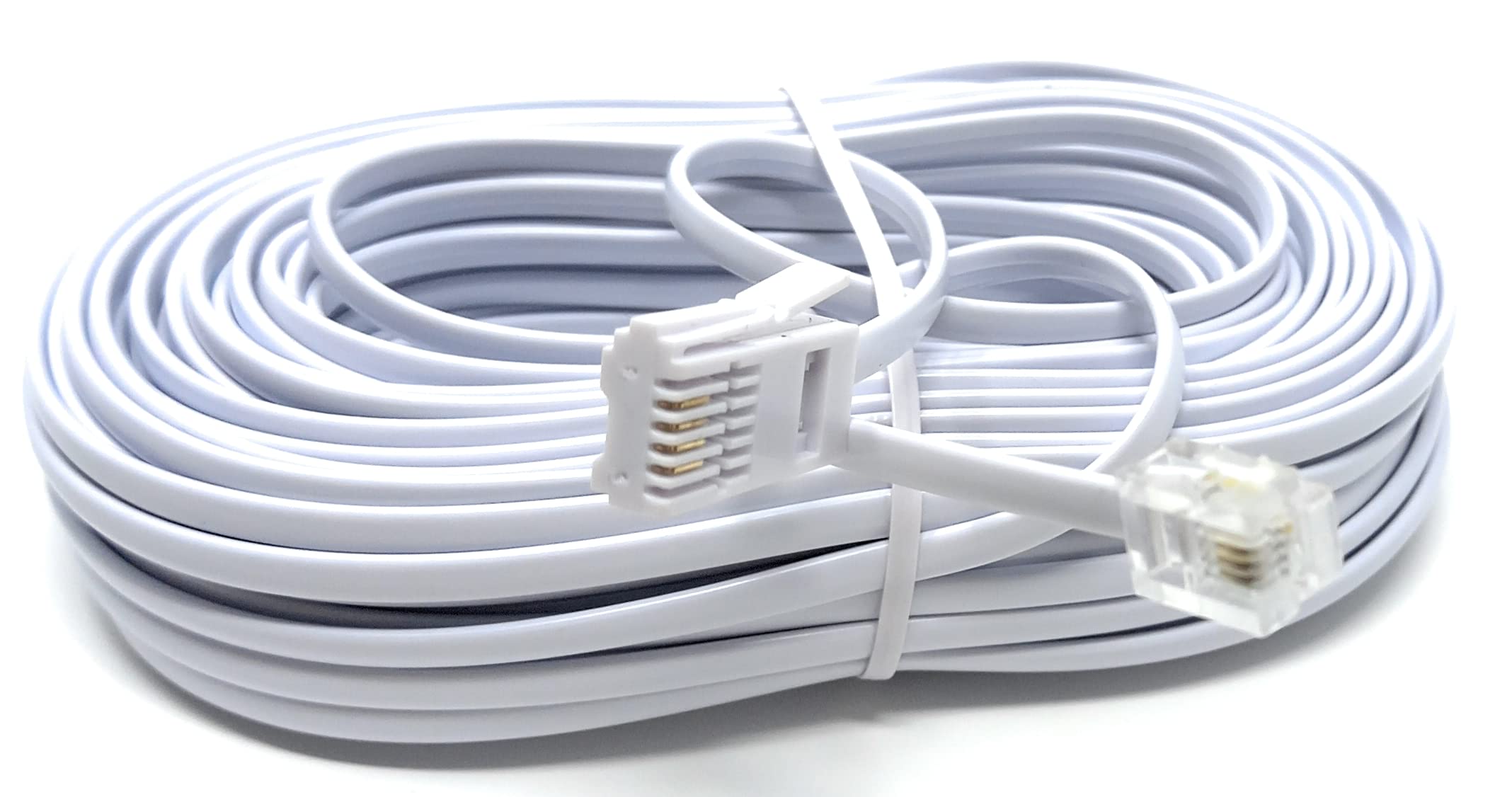 DRUT 20m RJ11 to BT, 4 Pin Male to Male Rollover Cable Modem Router Lead Cord VDSL/ADSL (not for telephone) (65ft)