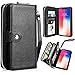 iPhone X Case, iPhone X Wallet Case, Pasonomi Magnetic Detachable Removable Wallet Zipper PU Leather Folio Flip Carrying Case with Strap and Credit Card Slot for iPhone X/iPhone 10 5.8