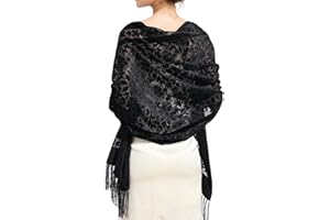Sophisticated Velvets Shawl Scarf For Women Evening Dress Shoulder Wrap Comfortable Wedding Guest Fringed Scarf Velvet Shawl