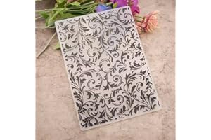 YKW Large Flower Leaves Plastic Embossing Folders for Scrapbooking Card Making Christmas Thanksgiving Embossing Folders Durable Embossing Stencils for DIY Craft Projects Easy to Use (Grass-Leaf)