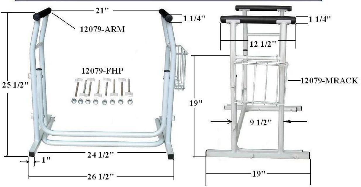 Drive Medical Stand Alone Toilet Safety Rail, White, EA: Health & Personal Care