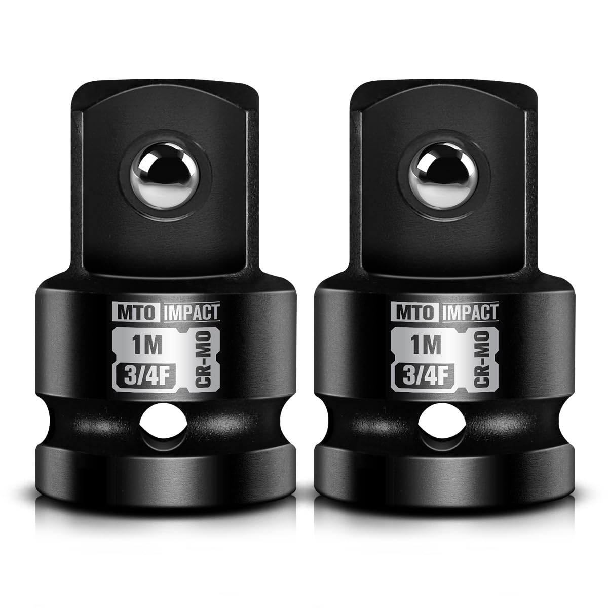 Photo 1 of 2 Pieces 3/4" Female to 1" Male Impact Socket Adapter, 3/4" Drive Impact Socket Adapter Set, Chrome Molybdenum Alloy Steel