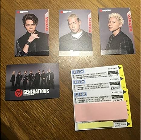 Amazon Generations From Exile Tribe ローソン スピードくじ フォトカード 小森 隼 関口 メンディー 片寄 涼太 全員 応募券3枚付き アイドル 芸能人グッズ 通販
