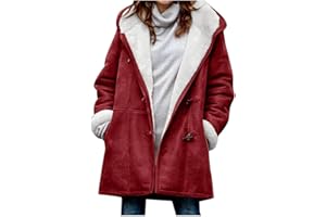 JEGULV Winter Coats for Women Plus Size Warm Sherpa Thicken Lined Jackets Casual Button Up Solid Color Outerwear with Pockets