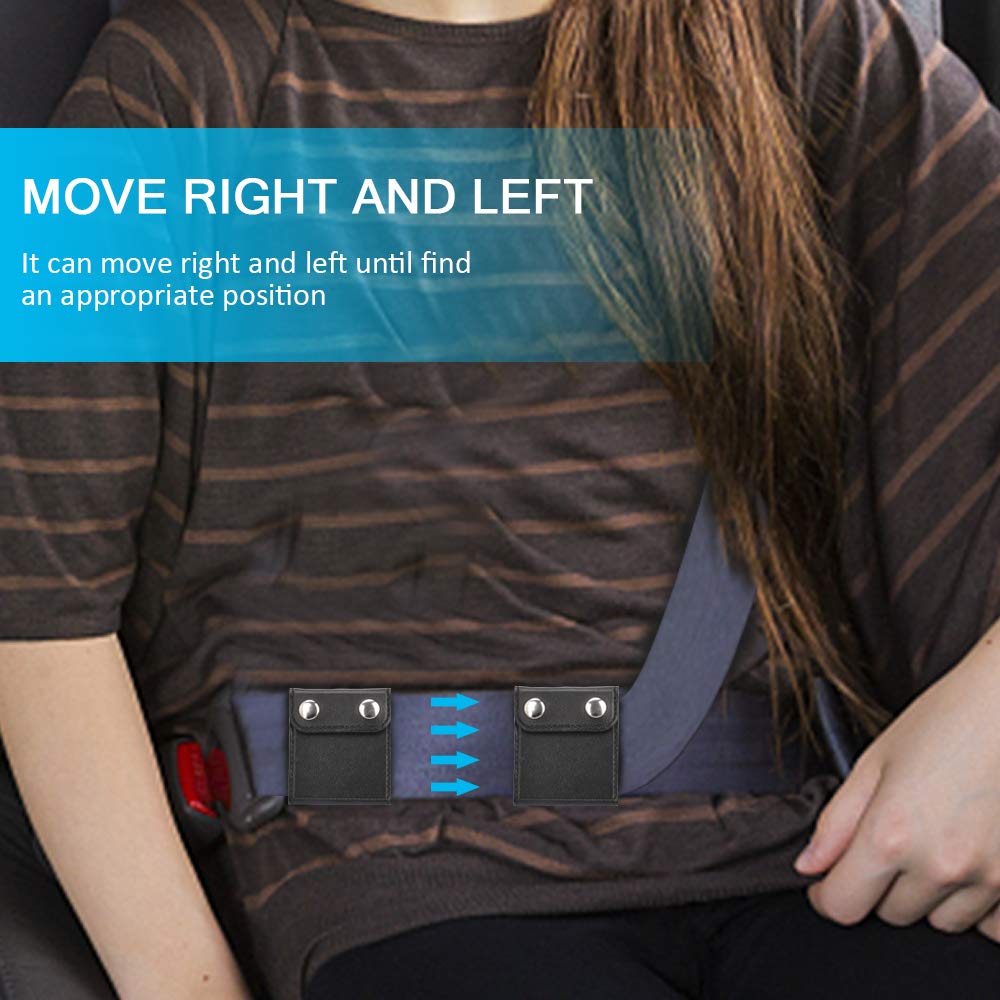 Sunstudious Seatbelt Adjuster, Seat Belt Adjuster for Adults Kids PU Leather Auto Shoulder Neck Protector Strap Positioner Locking Clip Safety Covers