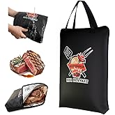 BBQ Blanket for Resting Meat, 21" Leak-Proof Insulated Smoker Bag for Brisket, Turkey, Pork Shoulder, Meat Resting Bag with Wide Mouth, Smoker Accessories, Anniversary Birthday Gift for Men Dad Him