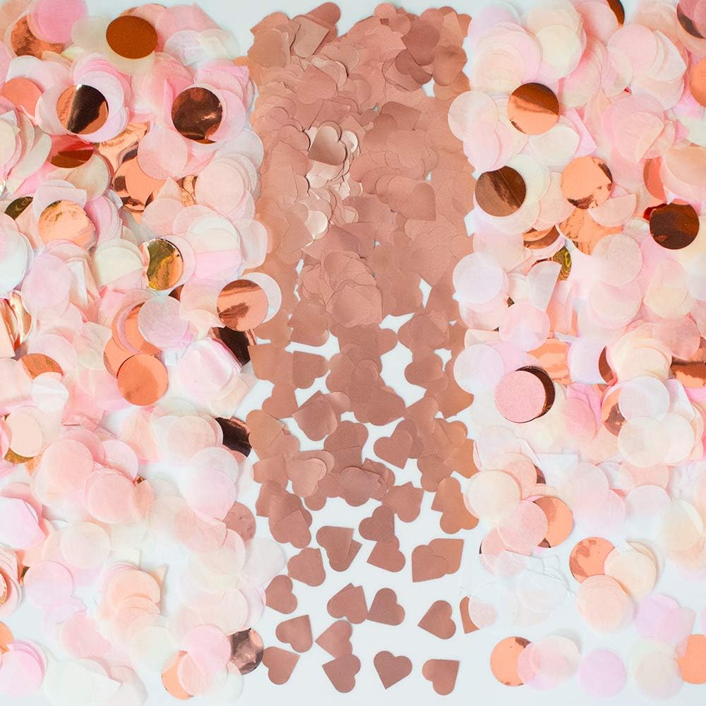 SnailGarden 7000 Pcs Paper Confetti,Includes 6000 Pcs Round Tissue Paper ,1000 Pcs Heart Sparkle Confetti Party Table Decorations &1 Organza Bag for Balloon Wedding - Image 3