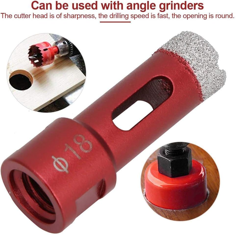 2Pcs Diamond Hole Saw Bits for Ceramic Tiles - 18mm Tile Drill Bit with M14 Female Thread, Compatible with Angle Grinders - Image 3