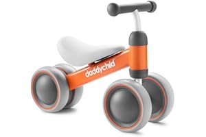 DADDYCHILD Baby Balance Bike for 12-24 Month Toddler, Toys for 1 Year Old Kids, No Pedal Infant 4 Wheels Baby Walker, Ride On Toys for Boys & Girls, Best First Birthday Gifts Children