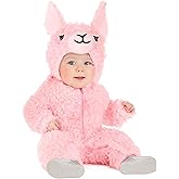 Infant Sweet Llama Costume - Sherpa Fleece Hooded Jumpsuit with Plush Tail