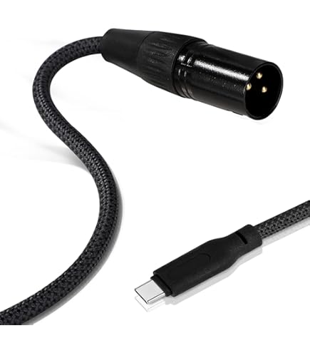 Câble USB-C Vers XLR Mâle 2 M - Nylon Tressé, Puce Haute Résolution 24bit/96kHz, Pour Connecter Smartphone/PC à Enceintes/mixette