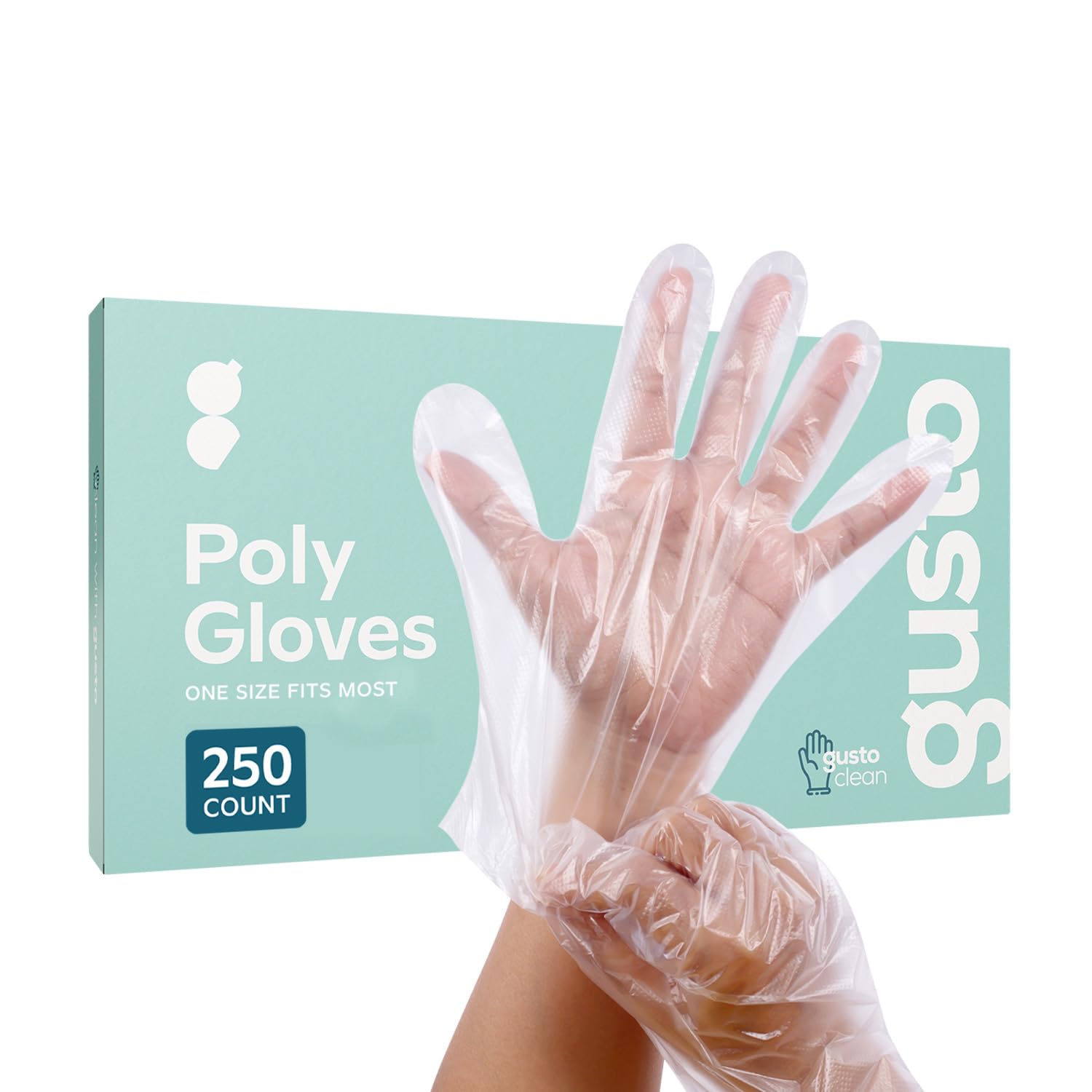 Photo 1 of Comfy Package [250 Count Disposable Poly Plastic Gloves for Cooking, Food Prep, and Food Service, Latex & Powder Free - One Size Fits Most