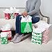 Hallmark Image Arts Holiday Gift Bag Assortment, Red and Green Snowflakes, Reindeer, Chevron (Pack of 16 Small, Medium, Large Bags for Classrooms, Treats, Gift Exchanges) (5EGB5775)