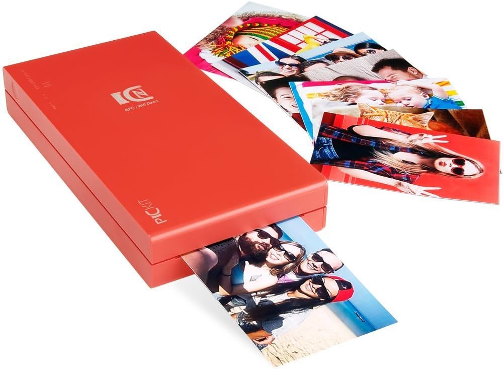 Pickit M2 Portable Photo Printer - Wi-Fi and NFC Compatible with iOS and Android Devices (red)