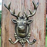 TYIM TY European and American Hooks, Antique Cast Iron Hooks, Hooks, Hooks, Deer Hooks, Wall Hangers and Wall Decorations. (Color : Antique Brass)