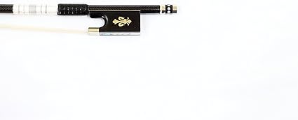 Amazon Com Vio Music Black Diamond Woven Carbon Fiber Violin Bow Fleur De Lys Inlay Natural Horse Hair Full Size 4 4 Musical Instruments