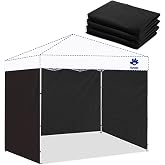 FANPAT 10x10 Canopy Sidewalls for Canopy Frame, Black (3Pcs Sidewalls Only) | Waterproof &amp; 99% UV Protection Fabric, 3 Packs Sidewalls with Zipper for Outdoor Party Events (Canopy Tent Not Included)