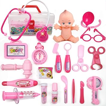 Upxiang 19 Stück Arzt Kit für Kinder und Kleinkinder Simulationswerkzeug Kit Spielzeug Vorgeben Spielen für Medizinische Dr. 