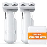 SwitchBot Smart Automatic Curtain Opener 2 Pack with Hub Mini - WiFi Remote Control with App/Timer, Performance Upgrade, Compatible with Alexa, Google Home, HomeKit