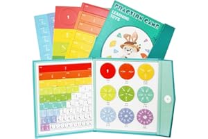NBDIB Magnetic Fraction Education Puzzle, Magnetic Fraction Puzzle for Early Enlightenment Score Learning, Math Manipulatives Educational Magnetic Fraction Tiles Fraction Game (1pc)
