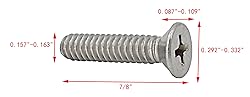 FixtureDisplays® 10-24 X 7/8" Stainless Flat Head