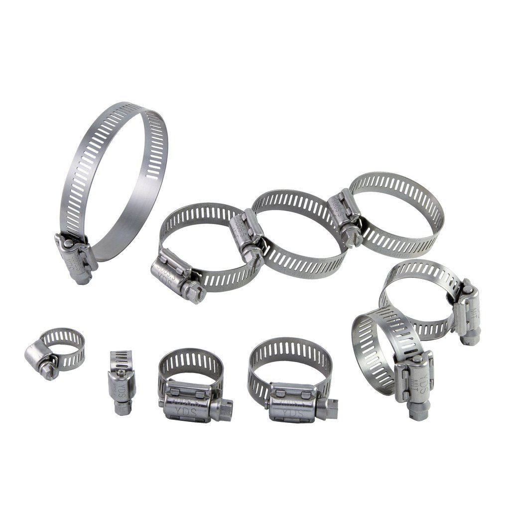 YDS 10 Piece Assorted Marine Hose Clamp 300 Stainless Steel in various size form 5/8” to 23/4