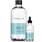 Hyaluronic Acid Serum 8 fl oz And 2 fl oz, Made From Pure Hyaluronic Acid, Anti Aging/Wrinkle, Ultra-Hydrating Moisturizer That Reduces Dry Skin Manufactured In USA