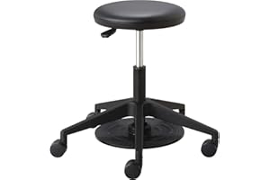 Safco Products Adjustable Mobile Foot Pedal Lab Stool, 5 Star Base Wheels for Stability and Easy Rolling, Great for Dr. Offic