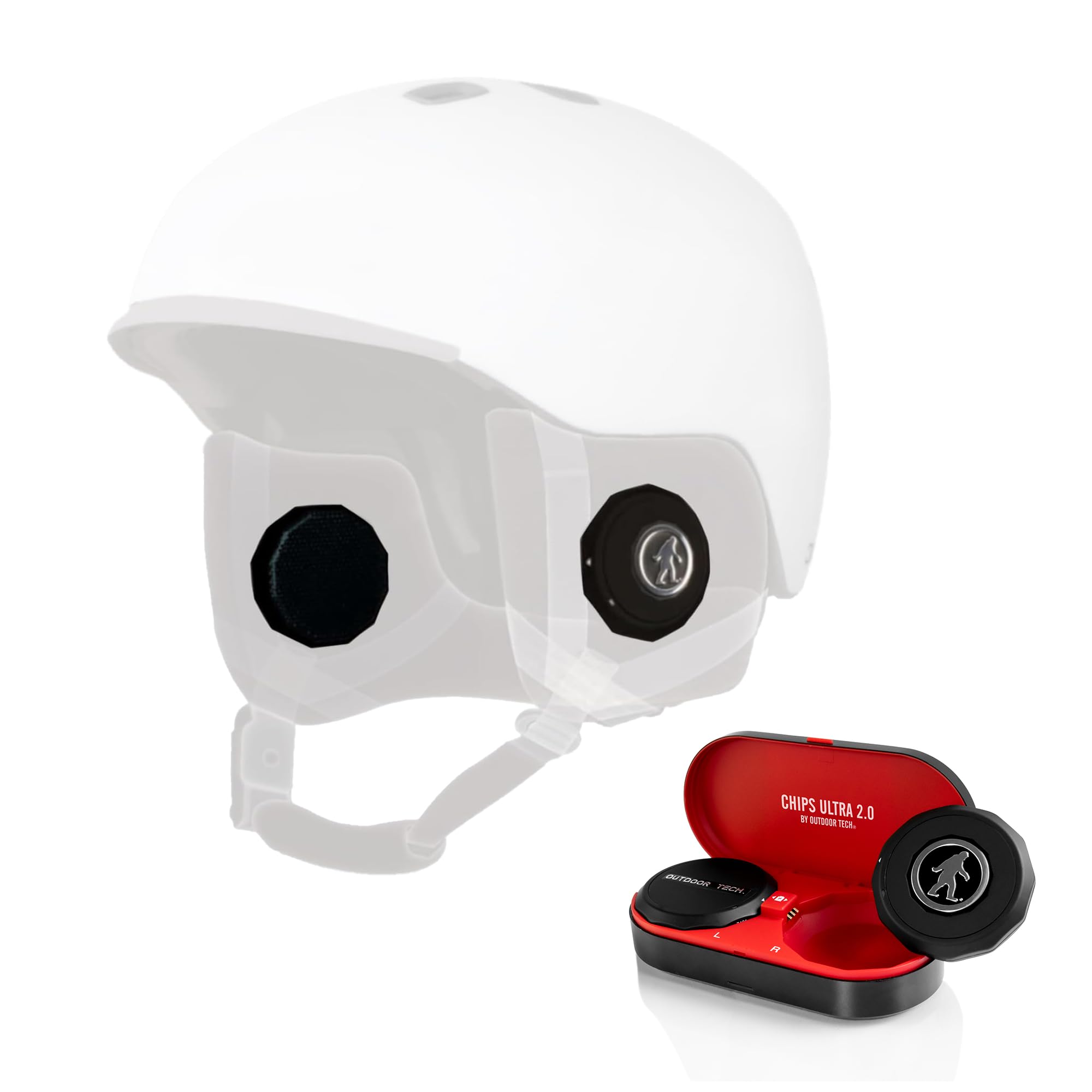 Outdoor Tech Chips Ultra 2.0 – Premium Universal Helmet Audio System – Bluetooth Headset – True-Wireless Drop-in Audio for Snow - Bike - and Moto Helmets