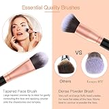 AMMIY 18-Piece Makeup Brush Set Rose Gold Premium Synthetic Wood Handle view 4