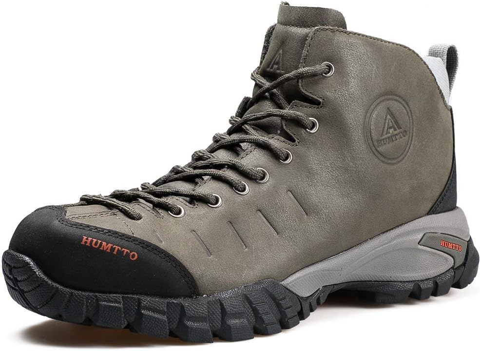 Mens Hiking Boots Waterproof Leather Climbing Sports Shoes Outdoor Camping Hunting Sneakers