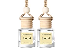 HoogaLife Car Air Fresheners Diffuser 2 Pack Hanging Air Fresheners - Santal Fragrance Oil Air Diffuser for Car, 45+ Days Long Lasting Fragrance Made in USA (S93)