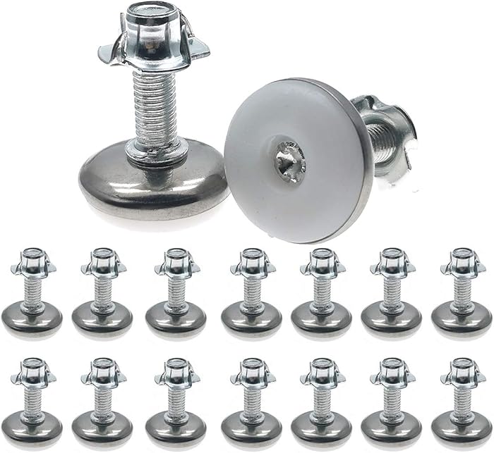 Mimhooy 16 Pack Furniture Levelers with T-Nut, Furniture Height Adjustable Leveling Feet Furniture Feet Protector, M8 Thread, 1" Thread Length, 1.18" Base Diameter