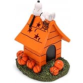 Peanuts Snoopy Great Pumpkin Doghouse LED Halloween Tabletop Decor, 7 Inch | Star Cutout Roof Illumination, Surrounding Pumpkin Patch Details, Cordless Battery Operation, Fun Desk &amp; Shelf Display