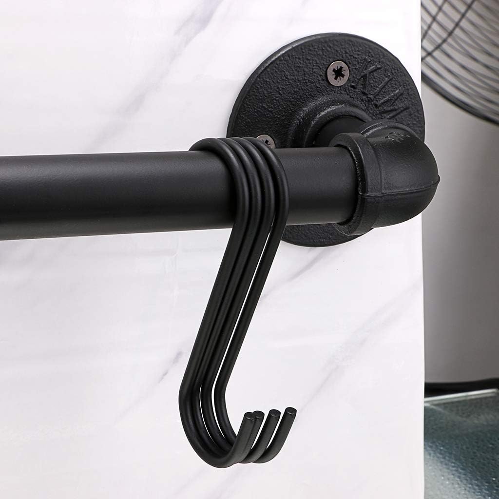 BTSKY 40CM Industrial Pipe Pan Pot Rack with 8-Hooks, Wall Mounted Kitchen Utensils Cookware Hanger Organizer - Image 5