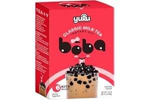 YULU FOODS Instant Bubble Pearls for Classic Milk Tea with Brown Sugar Flavor – 6 Servings
