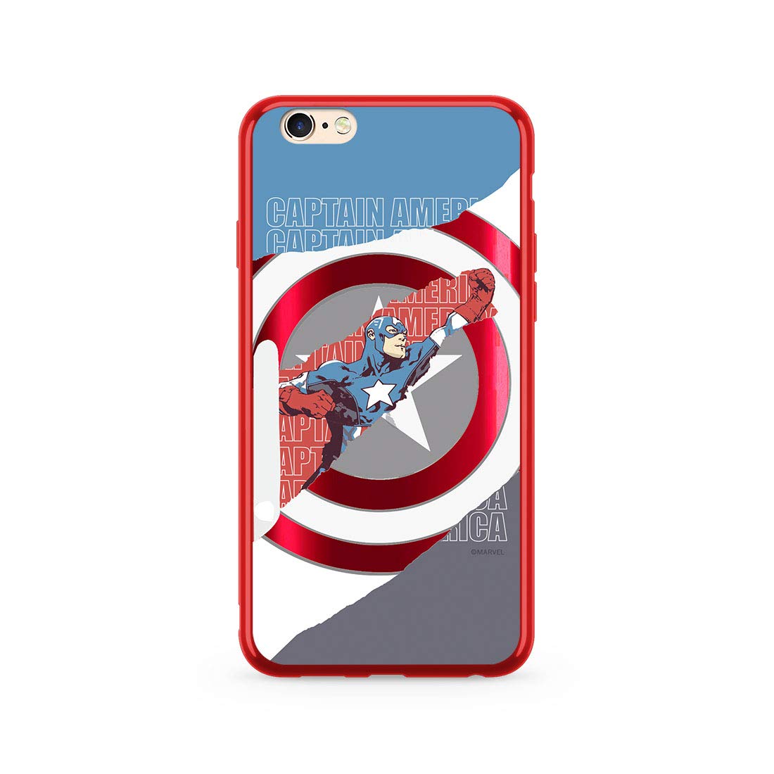 ERT GROUP Original Marvel Captain America TPU Case for iPhone 6 PLUS, Liquid Silicone Cover, Flexible and Slim, Protective for Screen, Shockproof and Anti-Scratch Phone Case Grey