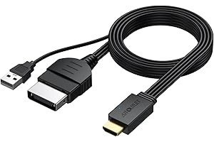 AUTOUTLET HDMI Adapter for Original Xbox Console, Plug & Play, Liner Desgin, Native Component Signals HDMI Cable Compatible w