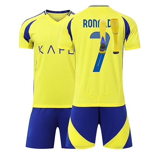 Football Jersey For boys girls 2024 Men Jersey Youth Trainshirts Jersey Football Suit Soccer Jersey Shorts Set Fans Gift (E1, 4-5 Y)